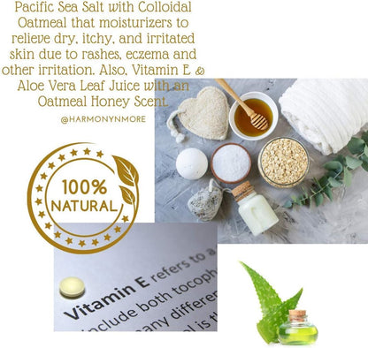 Oatmeal Honey Kids Bath Salts - Organic Bath Soak for Baby Essentials, Natural Bath Salt, Soothing & Gentle Skin Care for Babies, Toddlers, and Children - 24Oz.