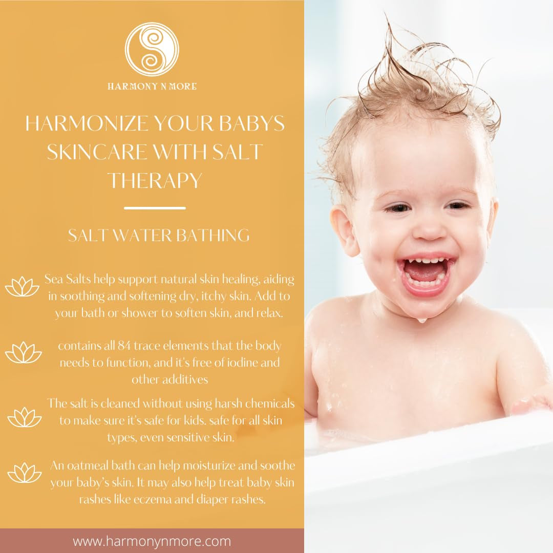 Oatmeal Honey Kids Bath Salts - Organic Bath Soak for Baby Essentials, Natural Bath Salt, Soothing & Gentle Skin Care for Babies, Toddlers, and Children - 24Oz.